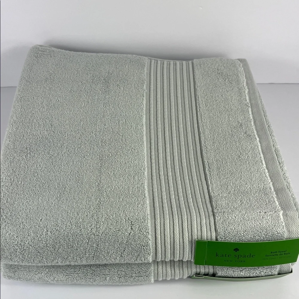 Kate Spade New York Light Blue Bath Towel Set Luxury Cotton Plush Set of 2 NEW